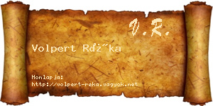Volpert Réka névjegykártya